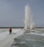 18-19 апреля начались первые подвижки льда на р.Обь в Парабельском районе